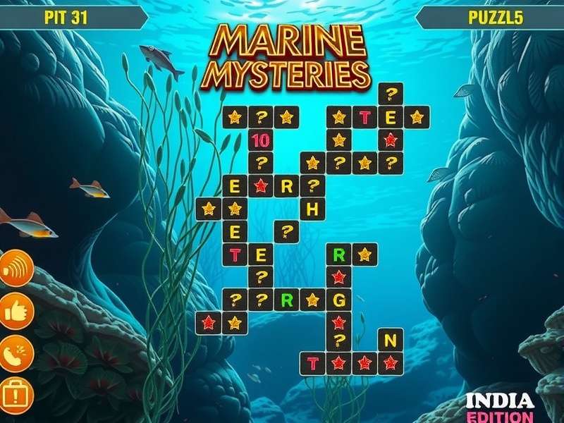 Marine Mysteries puzzle solving interface